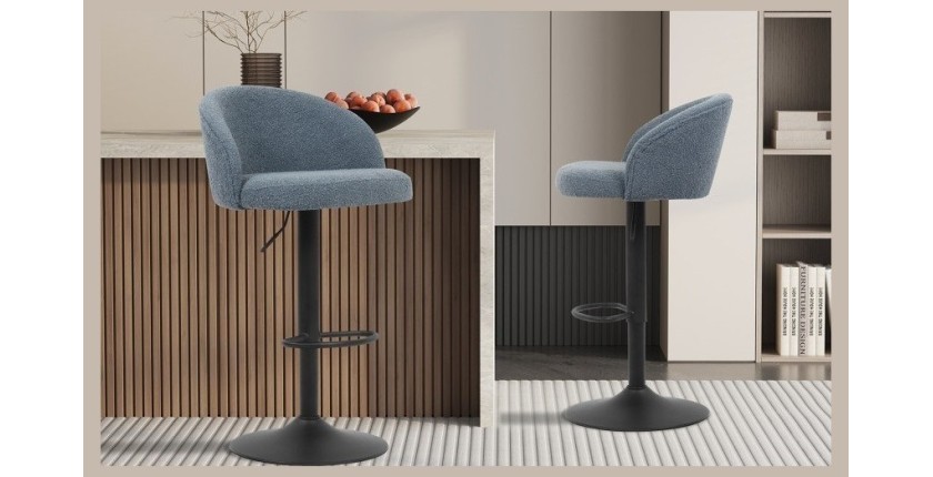Tabouret de bar style vintage coloris bleu. Collection HYDRA