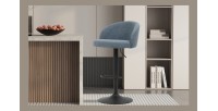 Tabouret de bar style vintage coloris bleu. Collection HYDRA