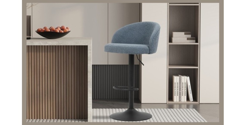 Tabouret de bar style vintage coloris bleu. Collection HYDRA