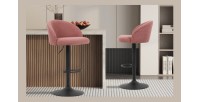 Tabouret de bar style vintage coloris rose. Collection HYDRA