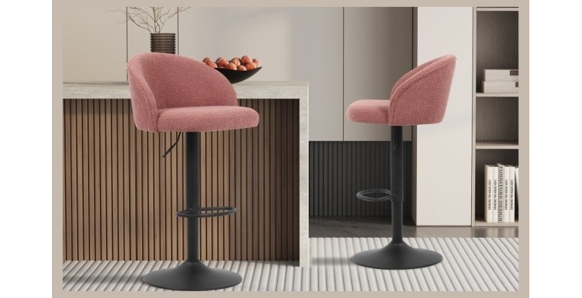 Tabouret de bar style vintage coloris rose. Collection HYDRA