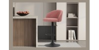 Tabouret de bar style vintage coloris rose. Collection HYDRA