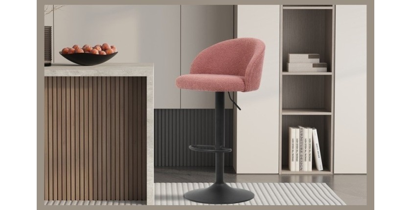 Tabouret de bar style vintage coloris rose. Collection HYDRA