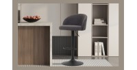 Tabouret de bar style vintage coloris gris. Collection HYDRA
