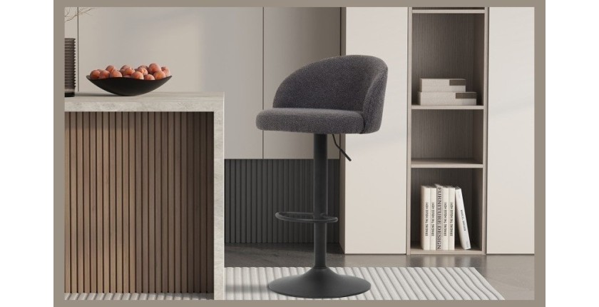 Tabouret de bar style vintage coloris gris. Collection HYDRA