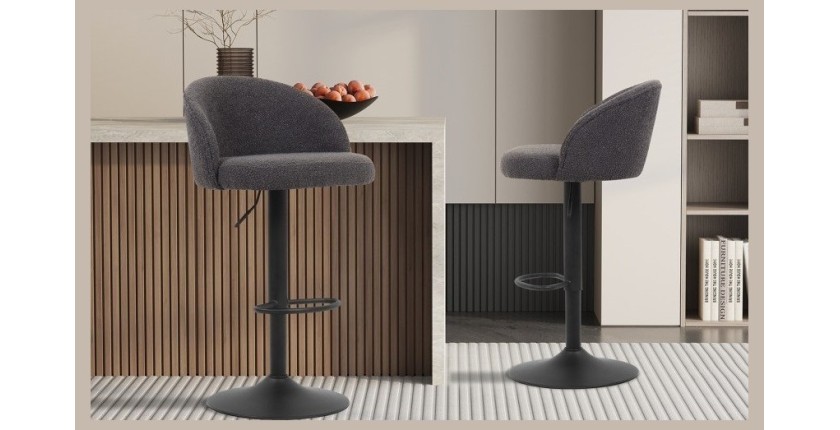 Tabouret de bar style vintage coloris gris. Collection HYDRA