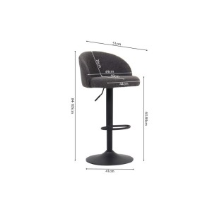 Tabouret de bar style vintage coloris gris. Collection HYDRA