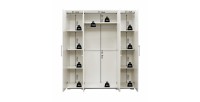 Armoire, garde-robe, collection TOM, 4 portes 160 cm, penderie intégrée coloris blanc