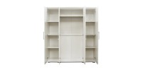 Armoire, garde-robe, collection TOM, 4 portes 160 cm, penderie intégrée coloris blanc