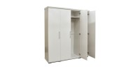Armoire, garde-robe, collection TOM, 4 portes 160 cm, penderie intégrée coloris blanc