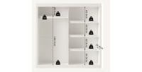 Garde Robe MILS, armoire 2 portes coulissantes avec miroir coloris blanc