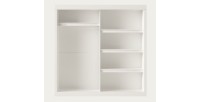 Garde Robe MILS, armoire 2 portes coulissantes avec miroir coloris blanc