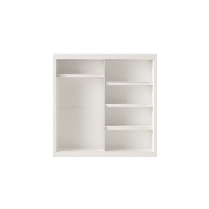 Garde Robe MILS, armoire 2 portes coulissantes avec miroir coloris blanc