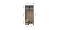 Armoire TOM 2 portes avec miroir Sonoma
