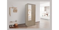 Armoire TOM 2 portes avec miroir Sonoma
