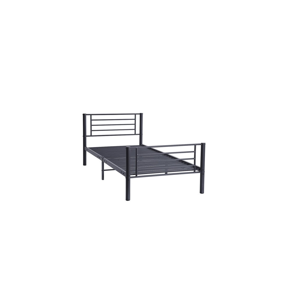Lit en métal superposé 90x200 cm SAMMY, coloris gris foncé