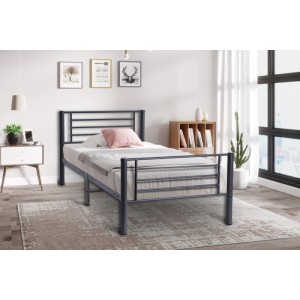 Lit en métal superposé 90x200 cm SAMMY, coloris gris foncé