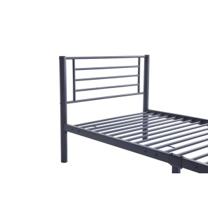 Lit en métal superposé 90x200 cm SAMMY, coloris gris foncé