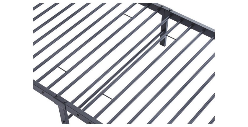 Lit en métal superposé 90x200 cm SAMMY, coloris gris foncé