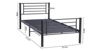 Lit en métal superposé 90x200 cm SAMMY, coloris gris foncé