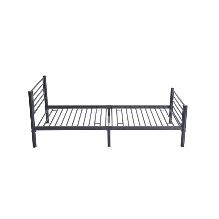 Lit en métal superposé 90x200 cm SAMMY, coloris gris foncé