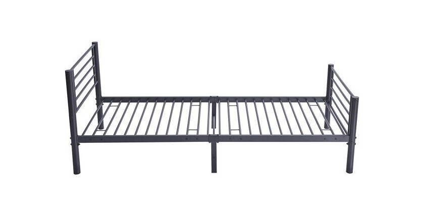 Lit en métal superposé 90x200 cm SAMMY, coloris gris foncé