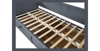 Lit avec revêtement en tissu 90x200 cm SAMMY, coloris gris foncé