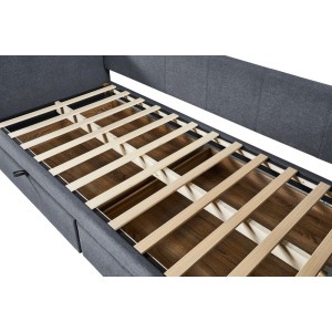 Lit avec revêtement en tissu 90x200 cm SAMMY, coloris gris foncé