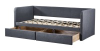 Lit avec revêtement en tissu 90x200 cm SAMMY, coloris gris foncé
