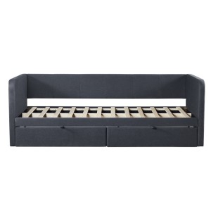 Lit avec revêtement en tissu 90x200 cm SAMMY, coloris gris foncé
