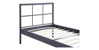 Lit en métal 90x200 cm SORA, coloris gris foncé