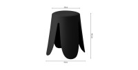 Tabouret OSTIN coloris noir, grâce a son design atypique il s'adapte a tous types de salon