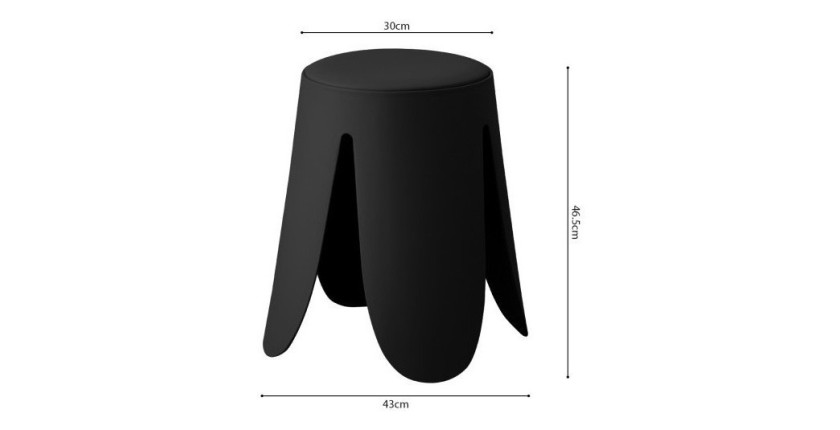 Tabouret OSTIN coloris noir, grâce a son design atypique il s'adapte a tous types de salon