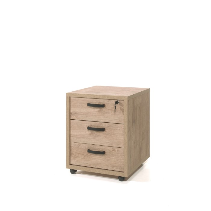 Conjunto de 5 muebles de oficina profesional color roble dorado colección DEPÉ