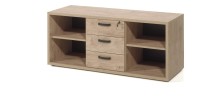 Ensemble de 5 meubles de bureau professionnel coloris chêne doré collection DEPÉ