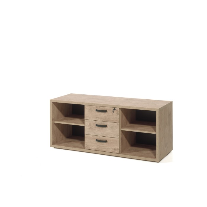 Conjunto de 5 muebles de oficina profesional color roble dorado colección DEPÉ
