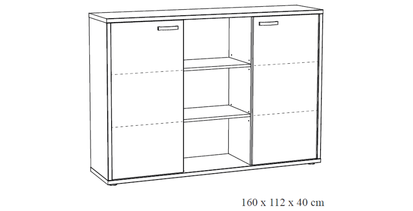 Ensemble de 5 meubles de bureau professionnel coloris chêne doré collection DEPÉ