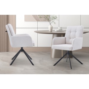 Chaise pivotante en tissu collection PLUMO coloris ecru