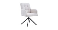Chaise pivotante en tissu collection PLUMO coloris ecru