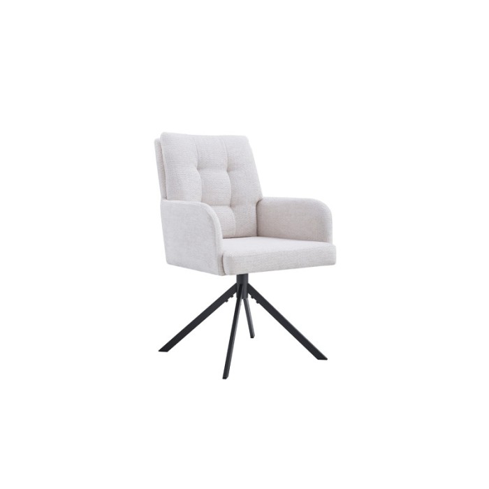 Chaise pivotante en tissu collection PLUMO coloris ecru