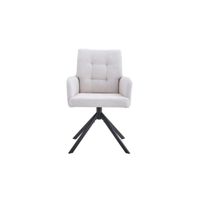 Chaise pivotante en tissu collection PLUMO coloris ecru