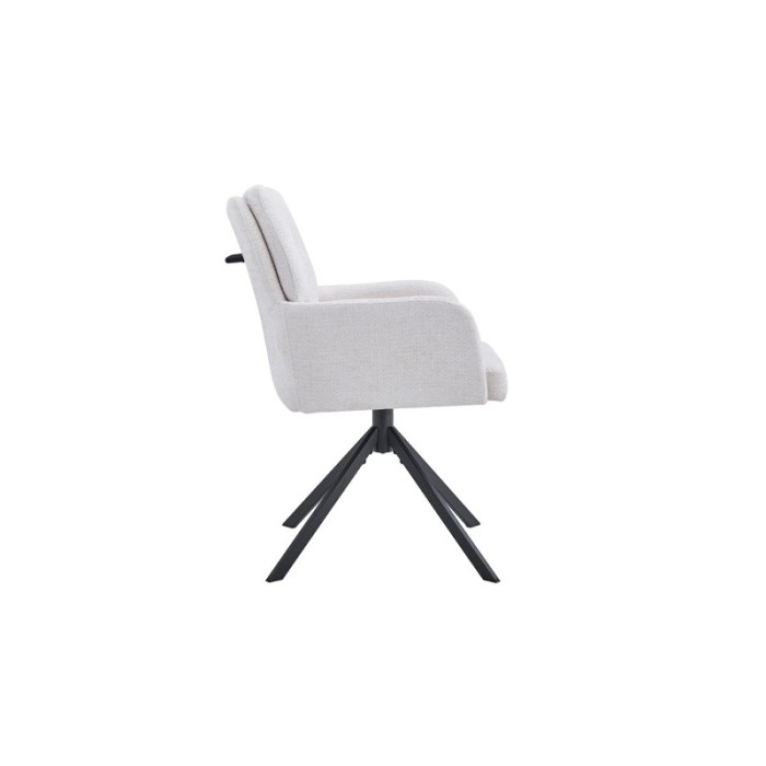 Chaise pivotante en tissu collection PLUMO coloris ecru