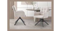 Chaise pivotante en tissu collection PLUMO coloris beige