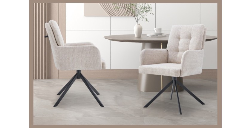 Chaise pivotante en tissu collection PLUMO coloris beige