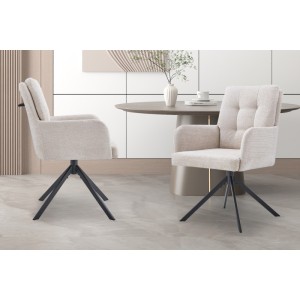 Chaise pivotante en tissu collection PLUMO coloris beige