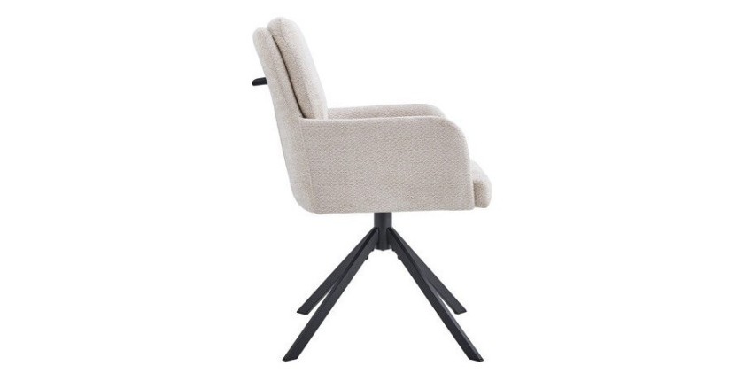 Chaise pivotante en tissu collection PLUMO coloris beige