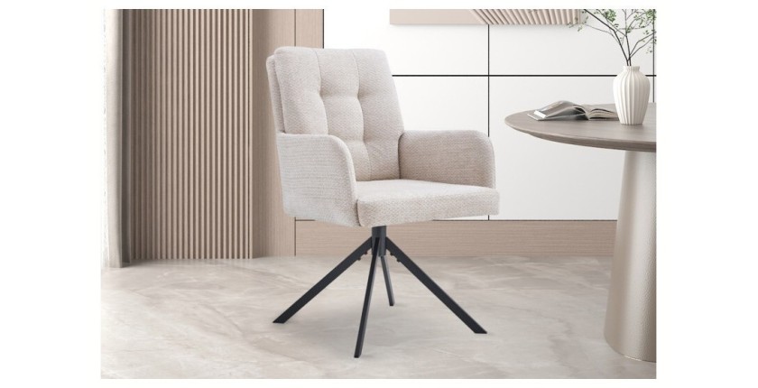Chaise pivotante en tissu collection PLUMO coloris beige