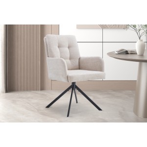Chaise pivotante en tissu collection PLUMO coloris beige
