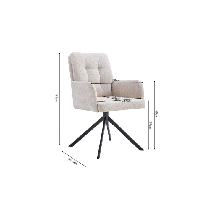Chaise pivotante en tissu collection PLUMO coloris beige