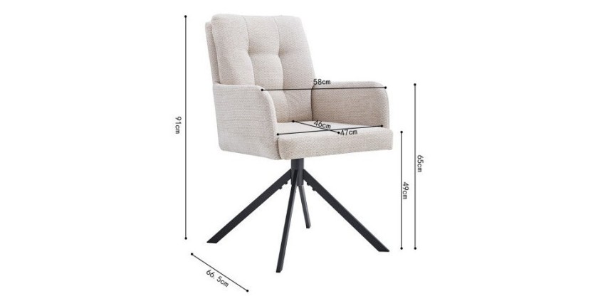 Chaise pivotante en tissu collection PLUMO coloris beige
